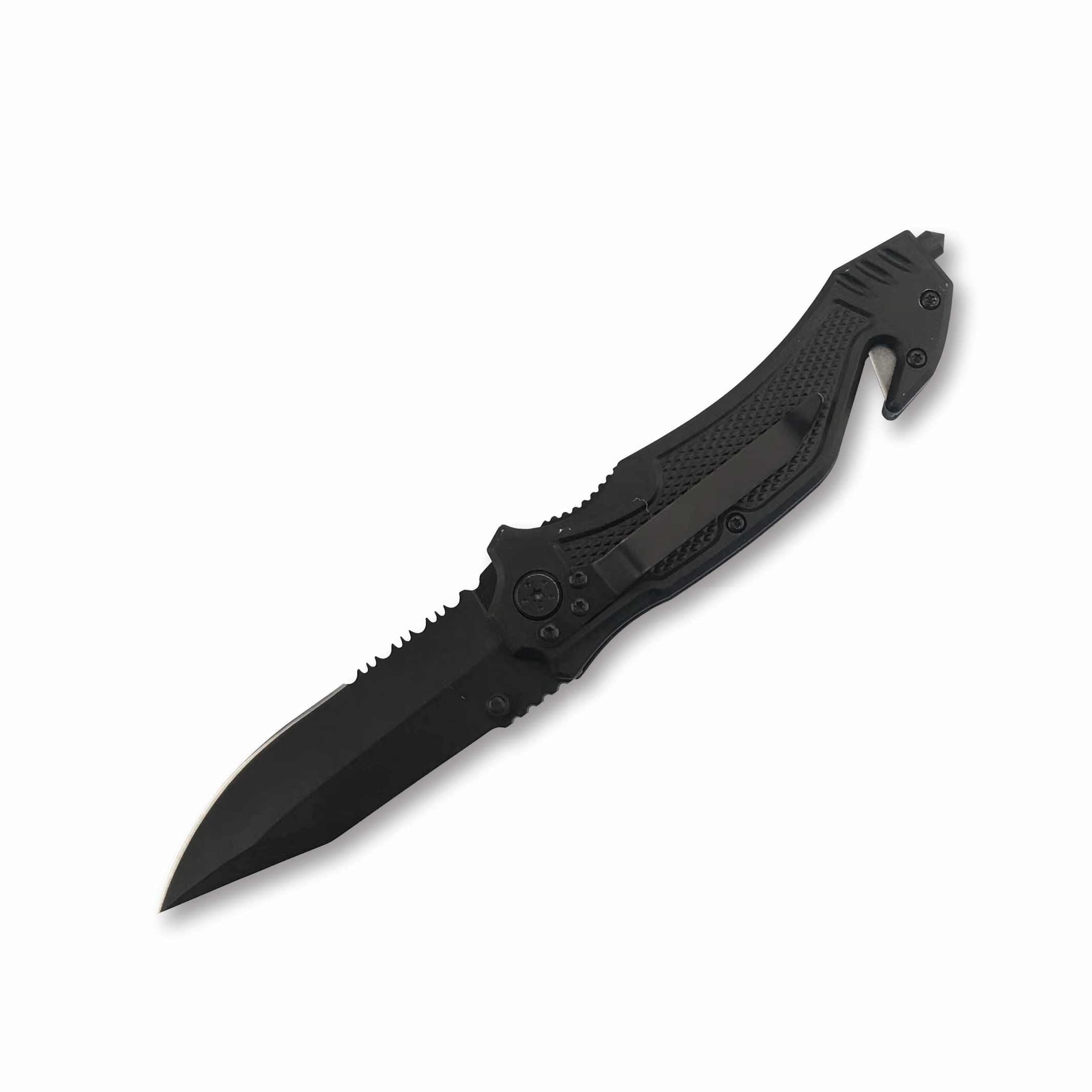 Hunting knife 3CR13 black coating blade with belt cutter pocketknife