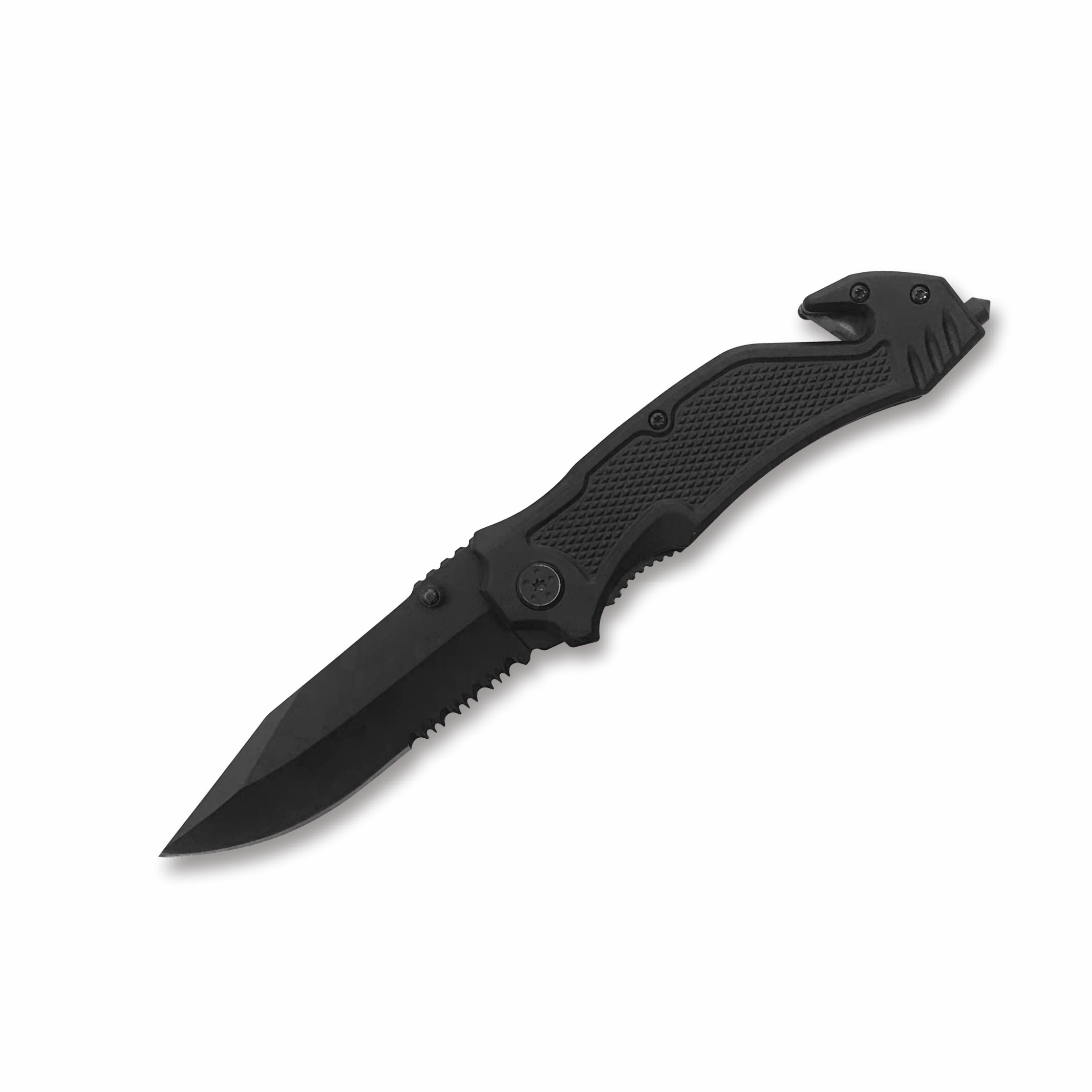 Hunting knife 3CR13 black coating blade with belt cutter pocketknife