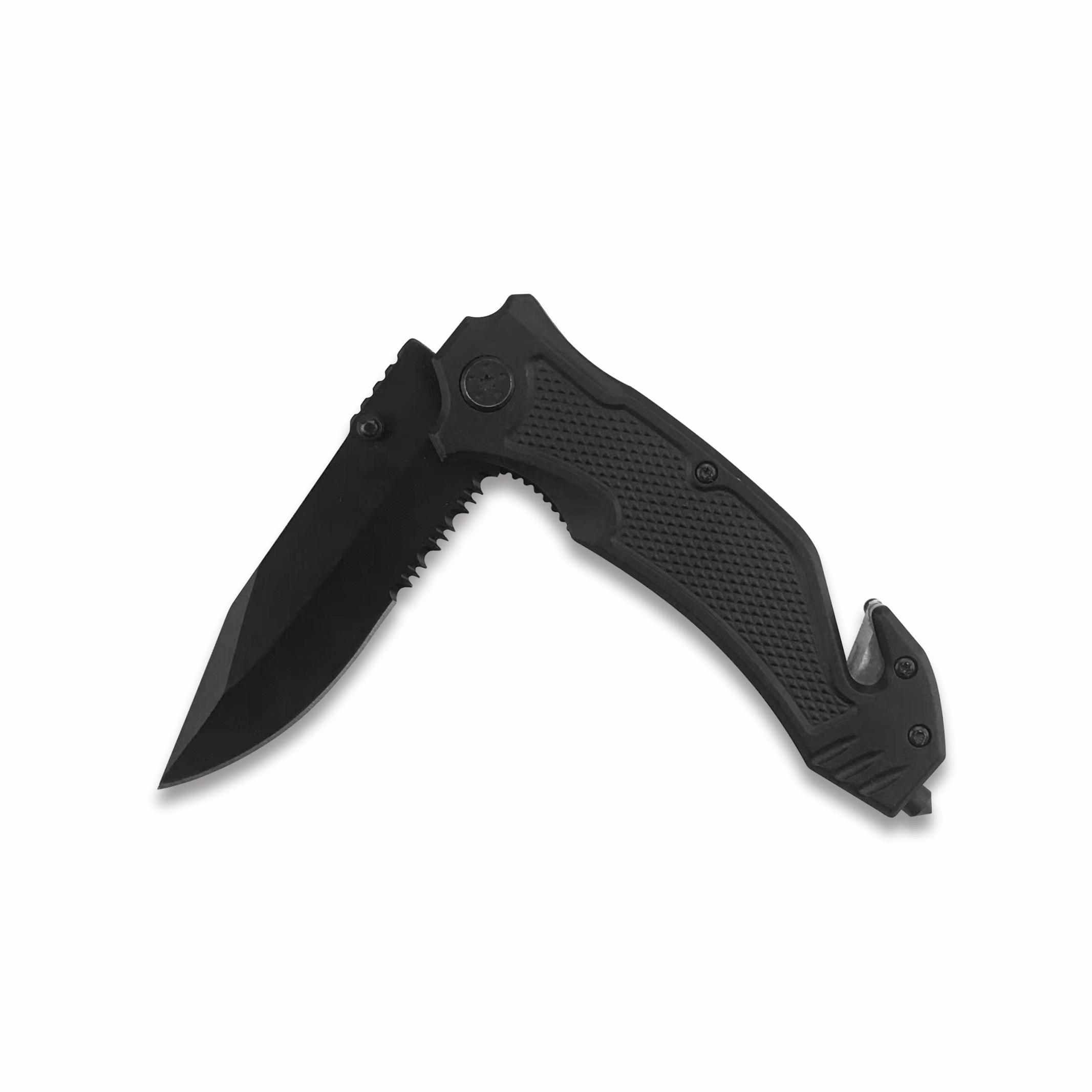 Hunting knife 3CR13 black coating blade with belt cutter pocketknife