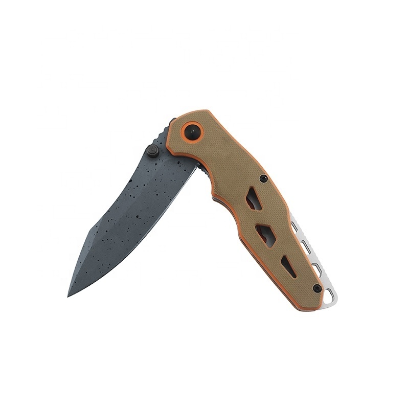 Non-stick coating blade 2tone G10 scales lanyard hole design outdoor camping knife survival knife tactical knife