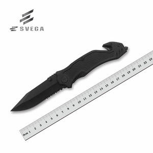 Hunting knife 3CR13 black coating blade with belt cutter pocketknife