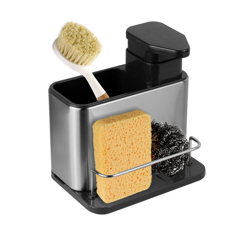 3 in 1 Multifunctional Stainless Steel drainer tidy Organizer  Kitchen Utensils Sponge Soap Sink Caddy