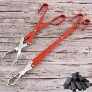 charcoal clip clamp kitchen portable long handle aluminum bbq grills tongs scissor fireplace tongs