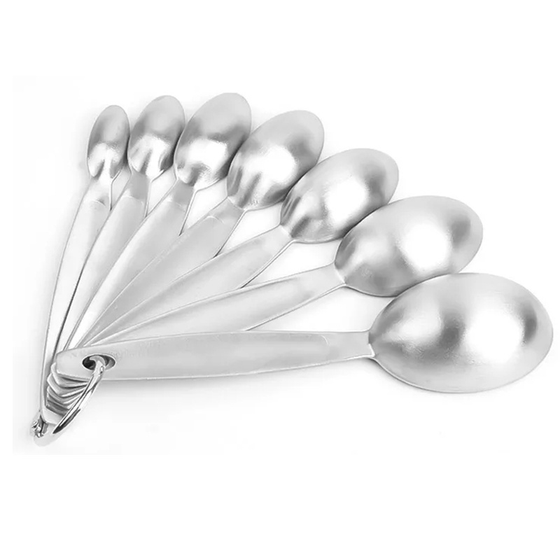 Oval Stainless Steel Measuring Spoons Set Measurements for Dry and Liquid Ingredients Set of 7