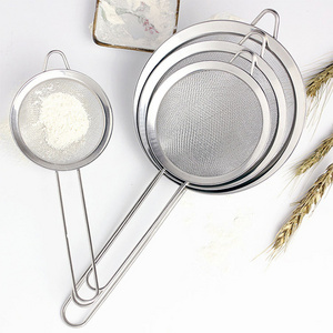 Stainless Steel Flour Sifter Sieve Tea Colander Wire Oil Filter Fine Mesh Strainers Set For Baking Basket