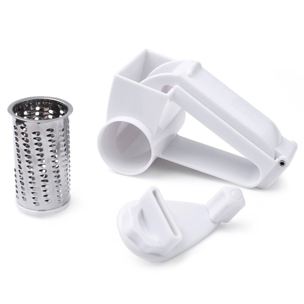 Professional White Rotary Grater Stainless Steel Chocolate Cutter Grating Cheese Hand-Cranked Whirling Cheese Grater