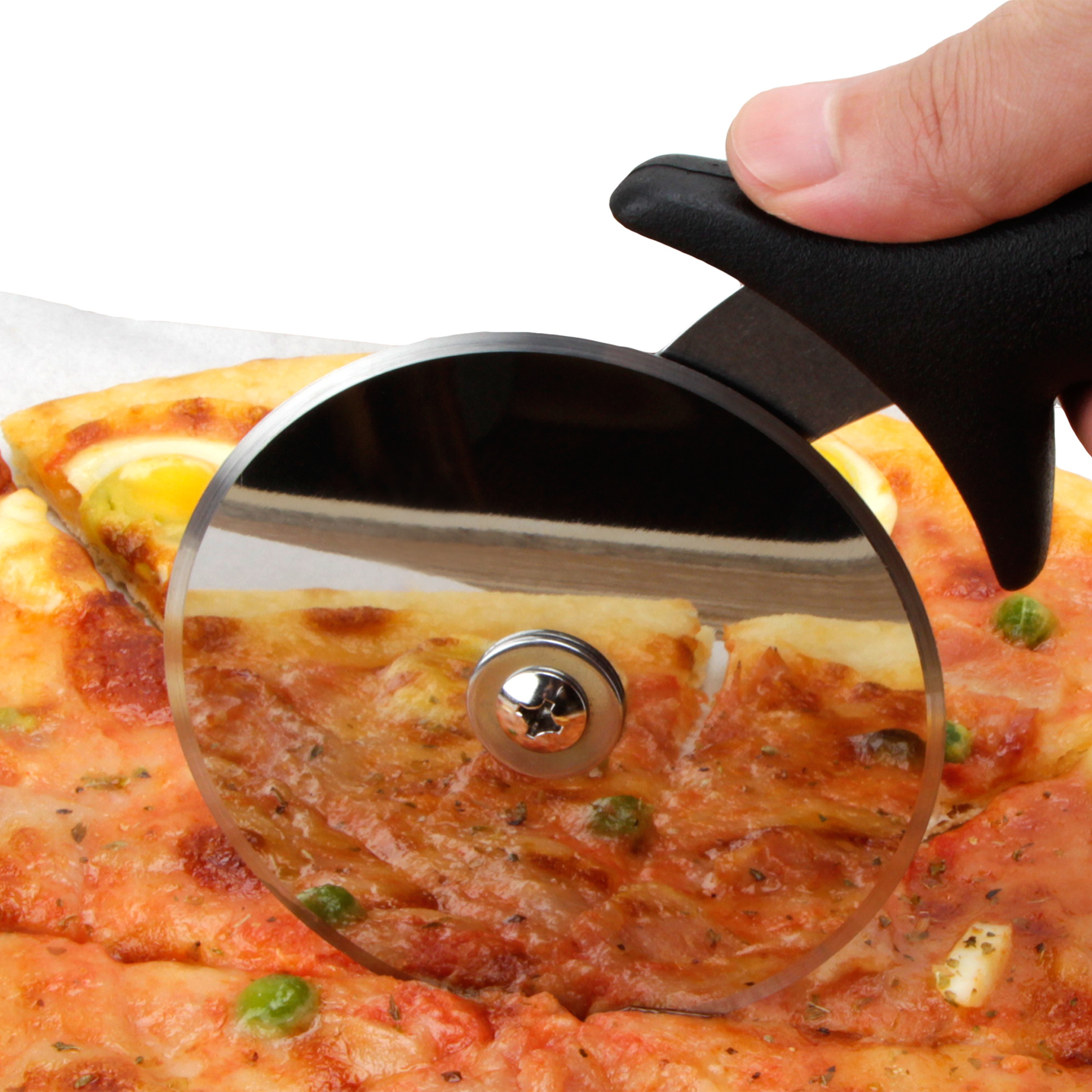 Durable Pizza Wheel Cutter Stainless Steel blade with Plastic Handle Pie Cutter Slicer