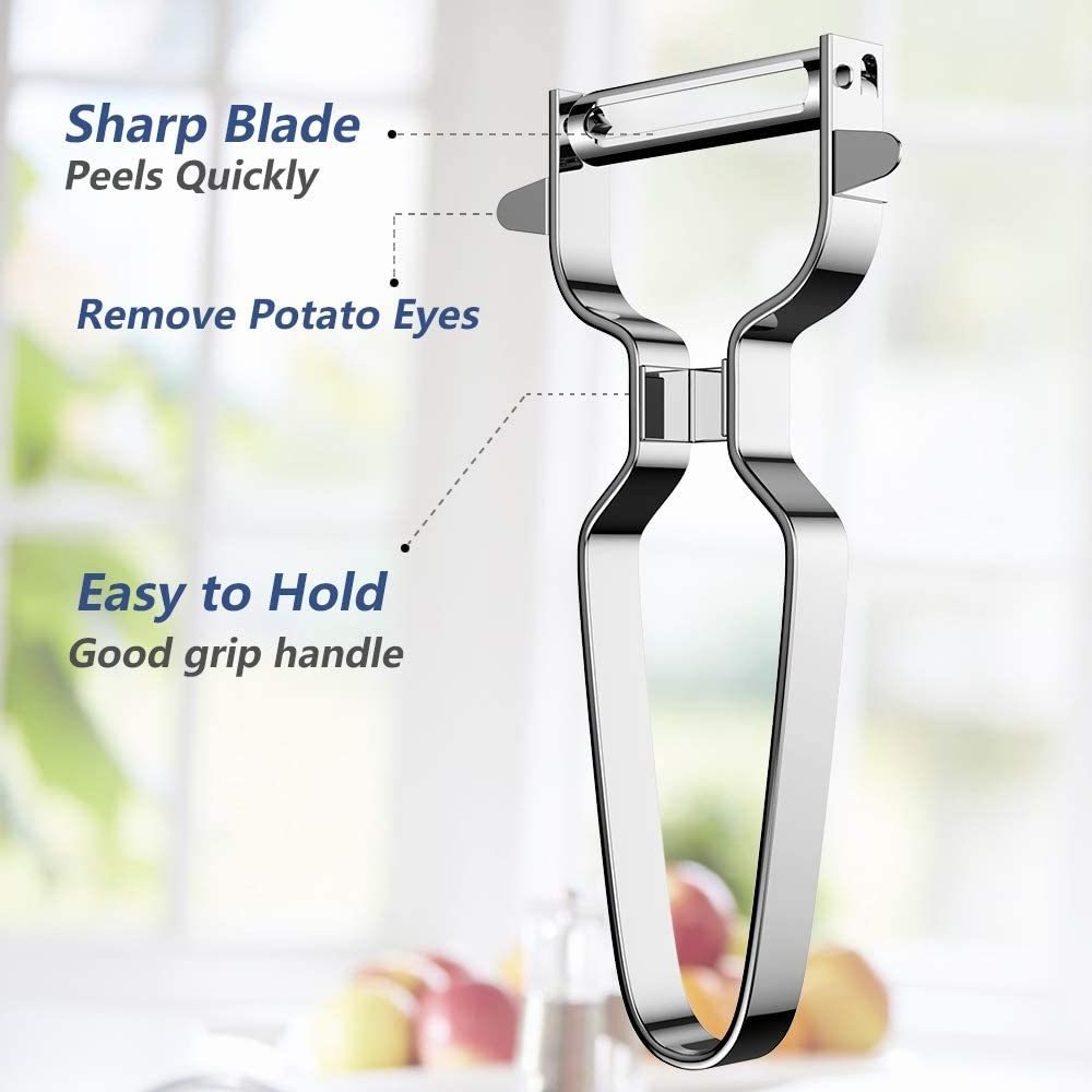 Vegetable Peeler Stainless Steel for Kitchen - U Peeler Safe to Use, for Peeling Veggie Potato Fruit Carrot Cucumber