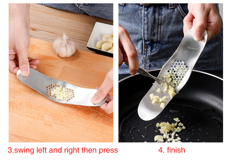 Customized Kitchen Gadgets Stainless Steel Mincer Dishwasher Safe Ginger Garlic Press Rocker Crusher