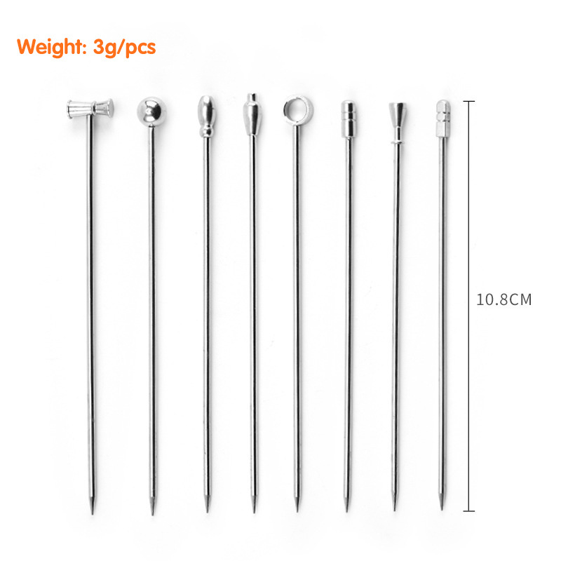 Cocktail Picks  304 Stainless Steel Fruit Stirrer Swizzle Stick  For Cherry Apple Fruit Salad