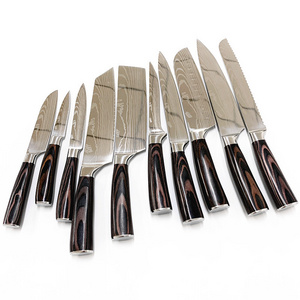 Top Sale 10pcs Kitchen knives set cuchillos cocina profesional Stainless Steel Chopper 8 Inch Chef Knife