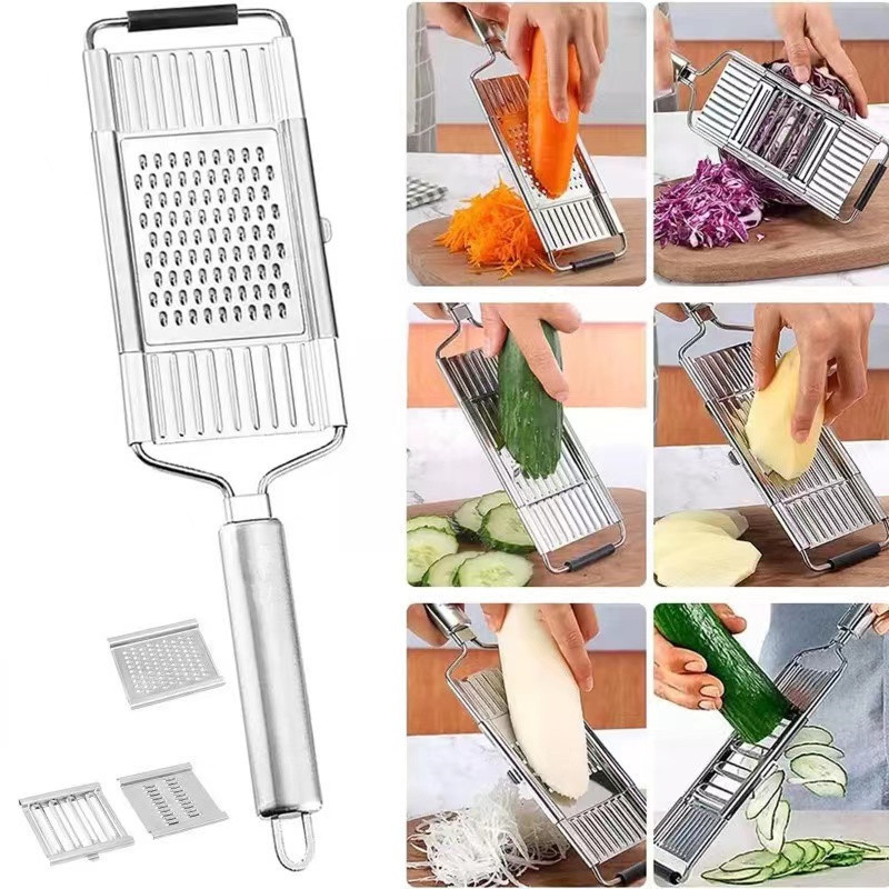 Manual Kitchen Tools picador de verduras Metal Cheese Shredder Grater 6 in 1 Vegetable Chopper With Brush