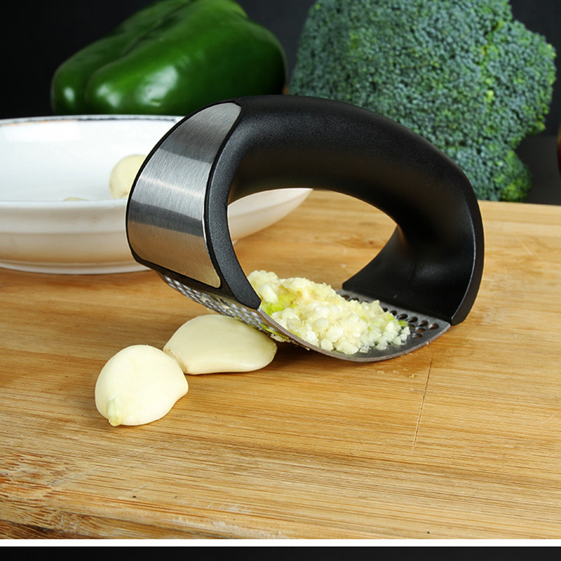 Professional Picador de ajo heavy soft-handled Garlic Crusher Stainless Steel Rocker Garlic Press for kitchen