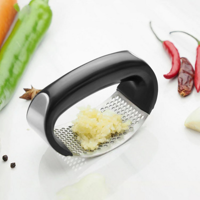 Hot Sale Kitchen Gadgets Ginger Mincer Garlic Crusher Handheld Stainless Steel Garlic Rocker Garlic Press