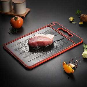 4 in 1 Thawing Plate with Chopping Board Garlic Grater and Knife Sharpener Aluminum Defrosting Plate Cutting Board