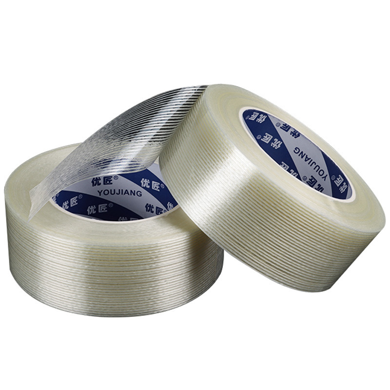 YOUJIANG  High Adhesion  Adhesive Solvent glue Reinforced  Fiber China market Fiberglass Si-Directional Filament Tape