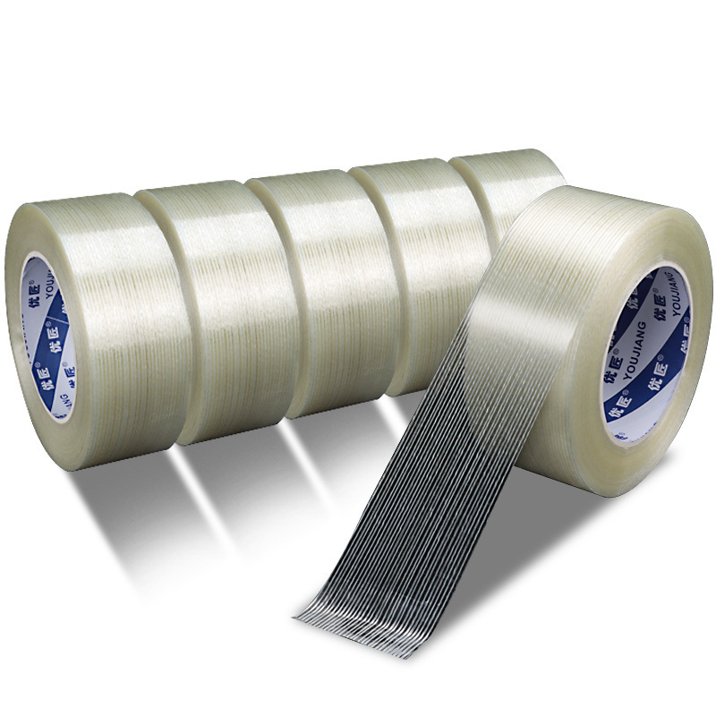 YOUJIANG  High Adhesion  Adhesive Solvent glue Reinforced  Fiber China market Fiberglass Si-Directional Filament Tape