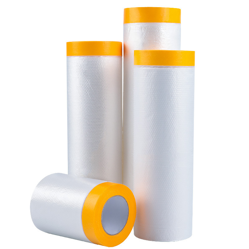 YOUJIANG Paper Protective Film 1100Mm Drape Pre-Taped Customized Carpet Adhesive Protect Masking Plastic Tape