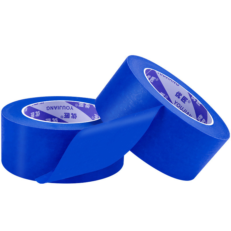 YJ Blue Painter's Masking Tape Crepe Paper Rubber Clean Removal Leaves Behind No Damage or Sticky Residue Offer Printing 14 Day