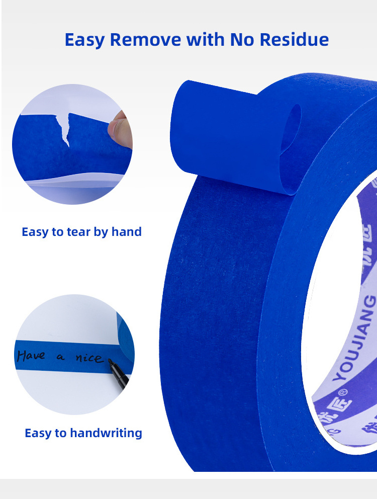 YOUJIANG supplier blue painters tape masking tape 1 inch  3 Mm 2090 crepe paper blue masking tape for spray