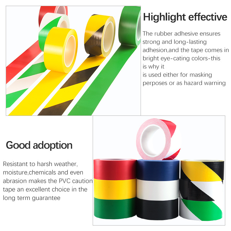 YOU JIANG Waterproof and Wear-resistant Yellow and Black PVC Floor Safety Warning Tape for Transportation and Road Safety