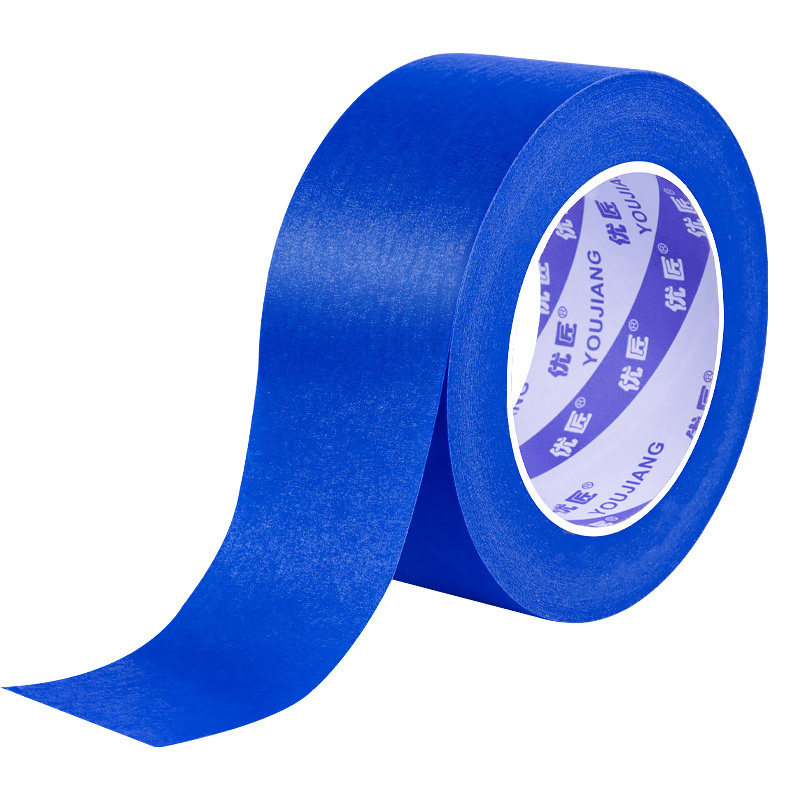 YJ Blue Painter's Masking Tape Crepe Paper Rubber Clean Removal Leaves Behind No Damage or Sticky Residue Offer Printing 14 Day