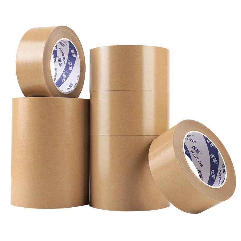 YOUJIANG Paper Adhesive Reinforced Craft Activated Glue Lined Water-lined Active Roll 150mic Water Kraft Paper Shipping Tape