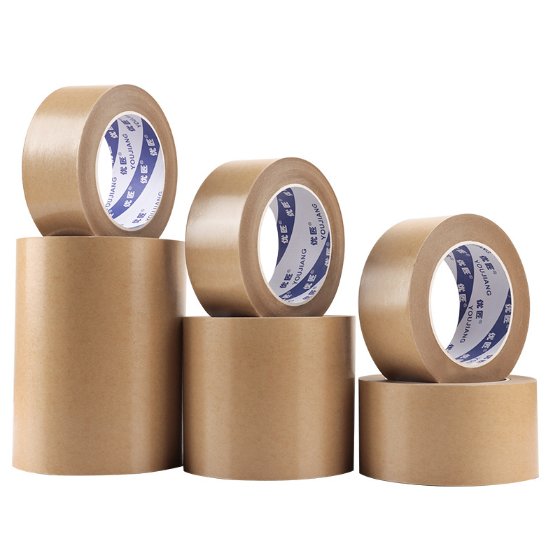 YOUJIANG Paper Adhesive Reinforced Craft Activated Glue Lined Water-lined Active Roll 150mic Water Kraft Paper Shipping Tape