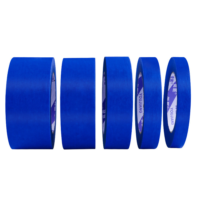 YJ Blue Painter's Masking Tape Crepe Paper Rubber Clean Removal Leaves Behind No Damage or Sticky Residue Offer Printing 14 Day