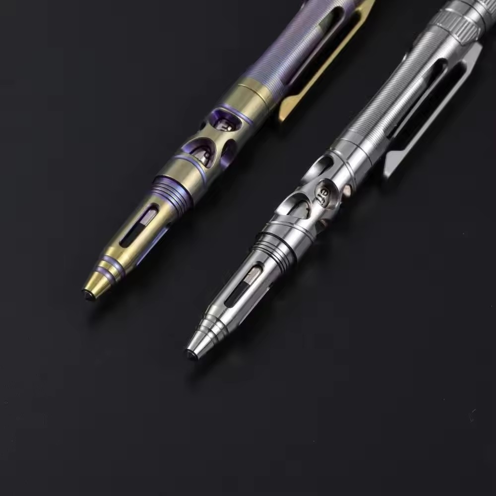 titanium alloy tactical pen Multifunction 3In1 EDC tactical lumens mini led pen flashlight with clip Self Defense Survival  Pen