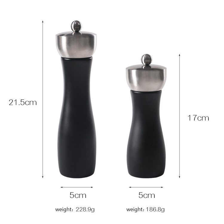 Eco Friendly Stainless Steel And Manual Pepper Grinder Wood Pepper Mill