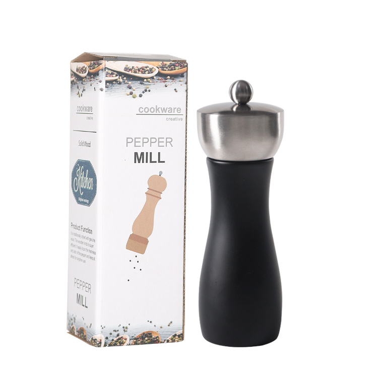 Eco Friendly Stainless Steel And Manual Pepper Grinder Wood Pepper Mill