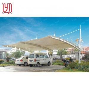 Q235 steel tensile fabric car parking carport car roof tent membrane structure shade