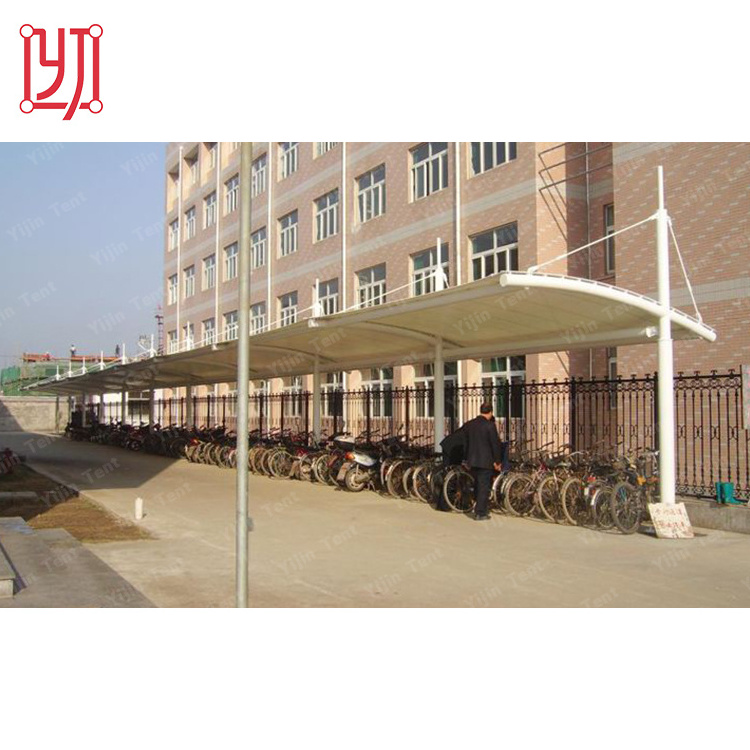 Q235 steel tensile fabric car parking carport car roof tent membrane structure shade