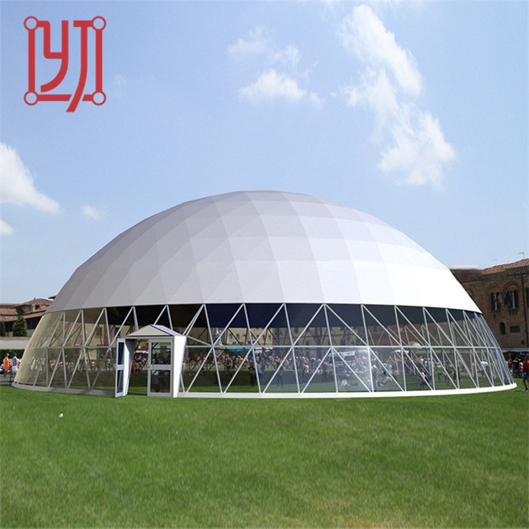 Waterproof big 10m 12m 15m party geodesic dome round tents glamping dome tent for events trade show