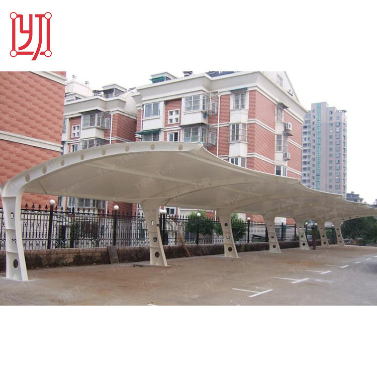 Umbrella car parking shade tensile fabric structure