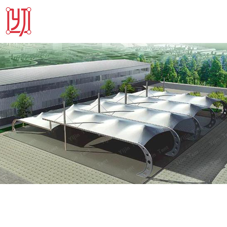 Umbrella car parking shade tensile fabric structure