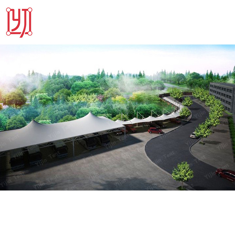 Umbrella car parking shade tensile fabric structure