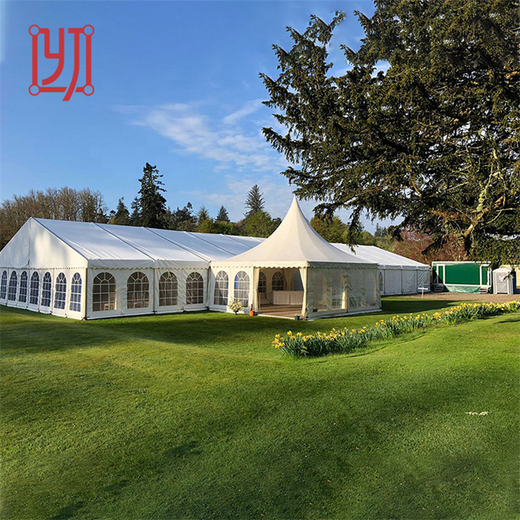 Outdoor Aluminum Wedding Party Marquee Tent 10x15m 15x20m 20x30m Sizes PVC Coated Glass Pvc Wall with Optional Sidewall for Sale