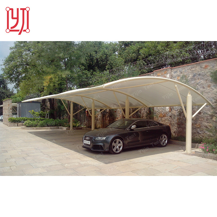 Q235 steel tensile fabric car parking carport car roof tent membrane structure shade