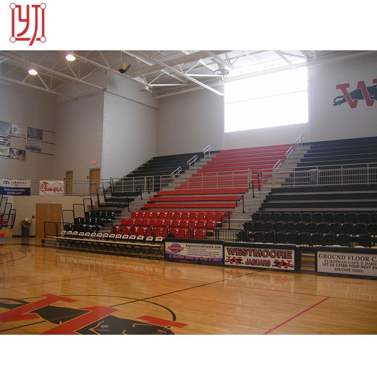 Basketball court bleachers seating