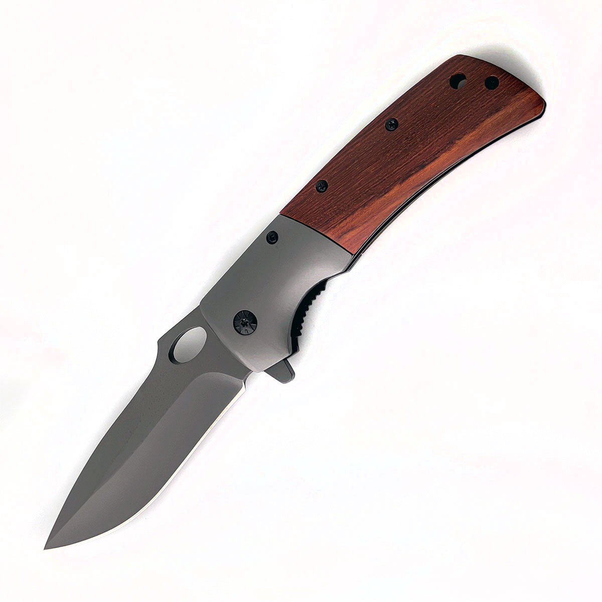 Wholesale High Quality EDC Wood Handle Folding Knives Camping Hiking Hunting Pocket Knife with belt clip