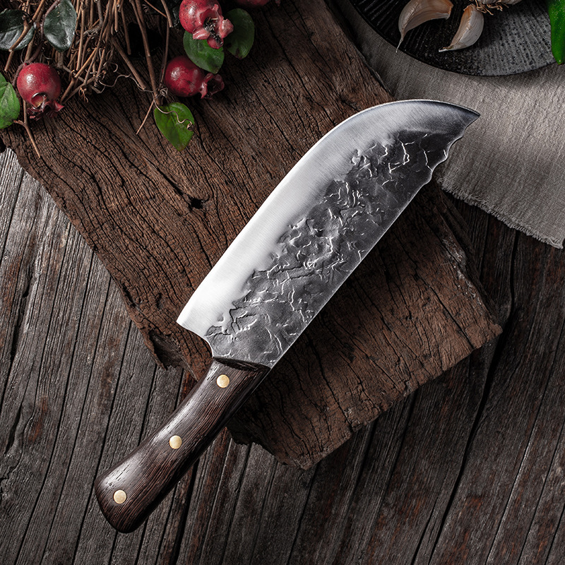 High Carbon Steel Full Tang Chopping Knife Handmade Forged Chef Knives Sharp Cutting Vegetables Kitchen High Quality Tools