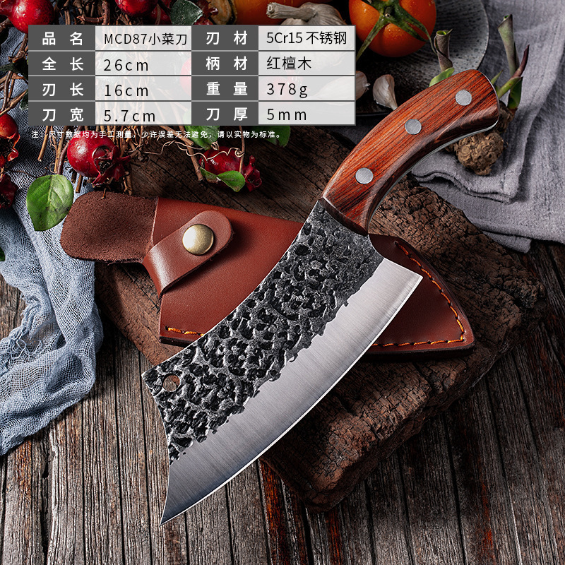 High quality 5Cr15Mov Handmade Forging Cleaver Kitchen Knife Full Tang Outdoor Chopping Knives Kitchen Chef Utility Tools