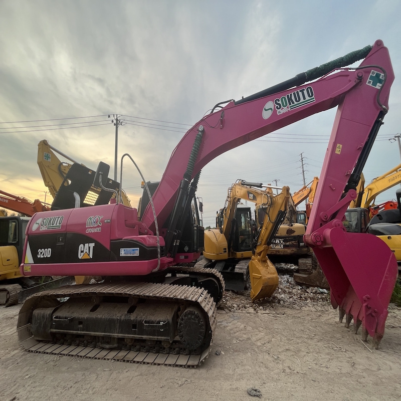 20 ton pink Cat 320D used hydraulic crawler excavator/Second-hand Cat 320D excavator