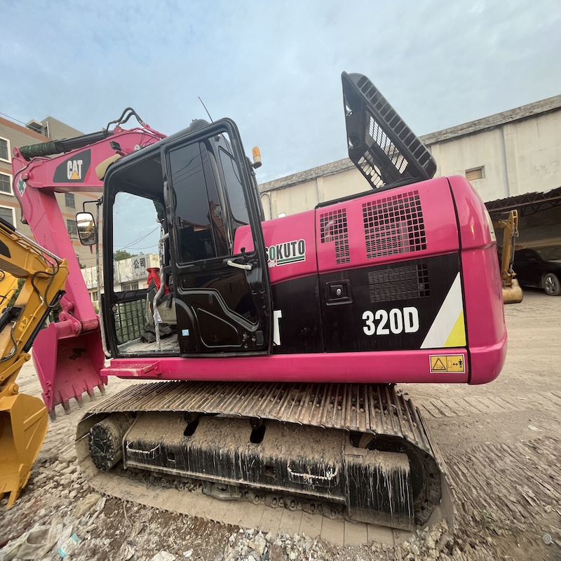 20 ton pink Cat 320D used hydraulic crawler excavator/Second-hand Cat 320D excavator