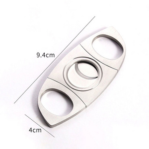 China Manufacturer Cigar Cutter Stainless Steel Smooth Double Blade Exquisite Cigar Accessories Creative Cigar Clipper