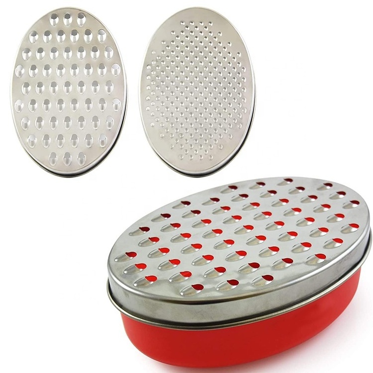 China Factory Vegetable Chopper Grinder Box Grater Lemon Zester 2 in 1 Cheese Grater with Storage Container