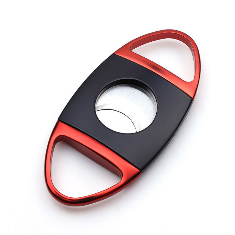 China Manufacturer Personalized Smoking  Accessories Double Blade Stainless Steel Cigar Cutter for Men