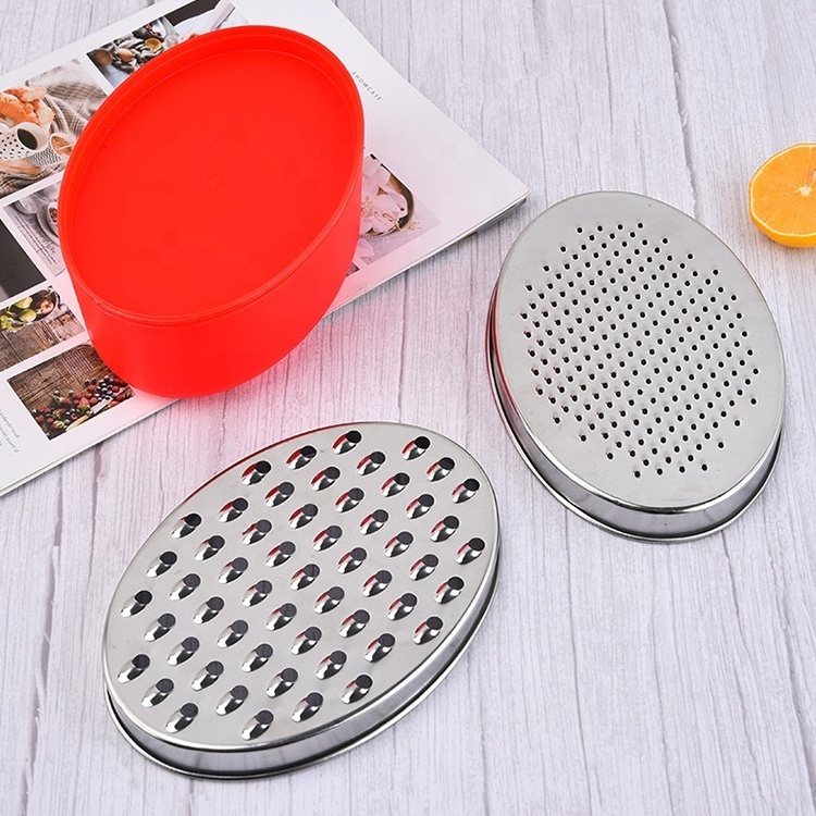 China Factory Vegetable Chopper Grinder Box Grater Lemon Zester 2 in 1 Cheese Grater with Storage Container